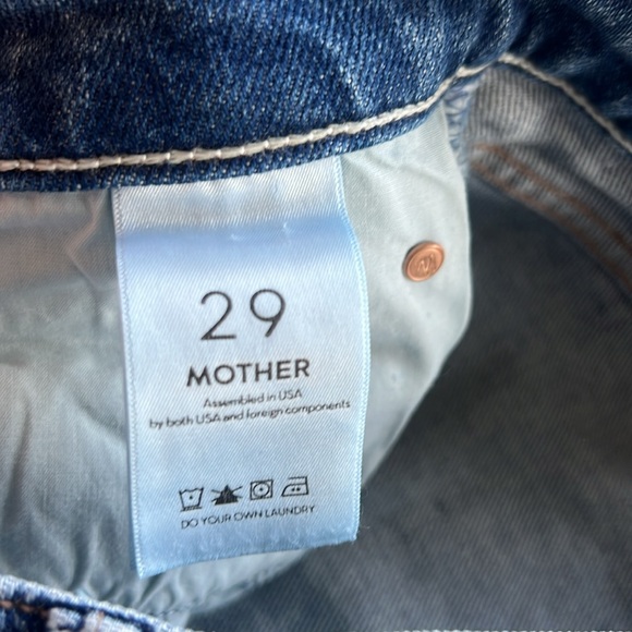 MOTHER THE DAZZLER “cowboys don’t cry” wash DENIM BLUE JEANS SIZE 29 - Picture 7 of 15